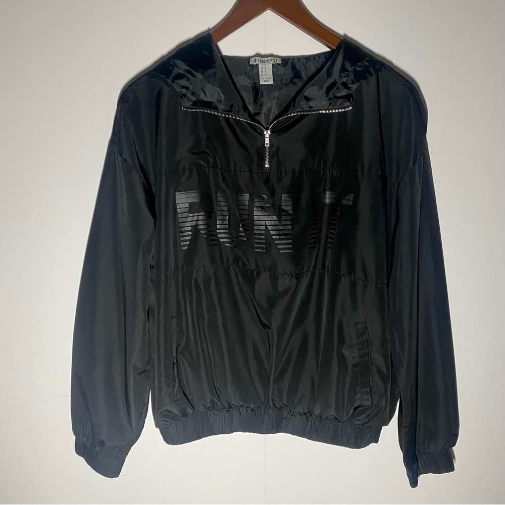 Forever 21 Run It Performance Quarter Zip | Women’s US Size M | Black